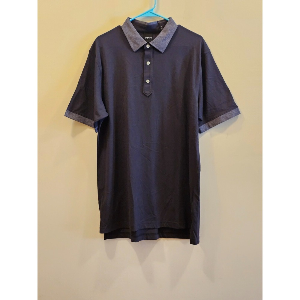 Dunning Golf Polo Shirt Mens Large Black Charcoal Heather Performance NWT